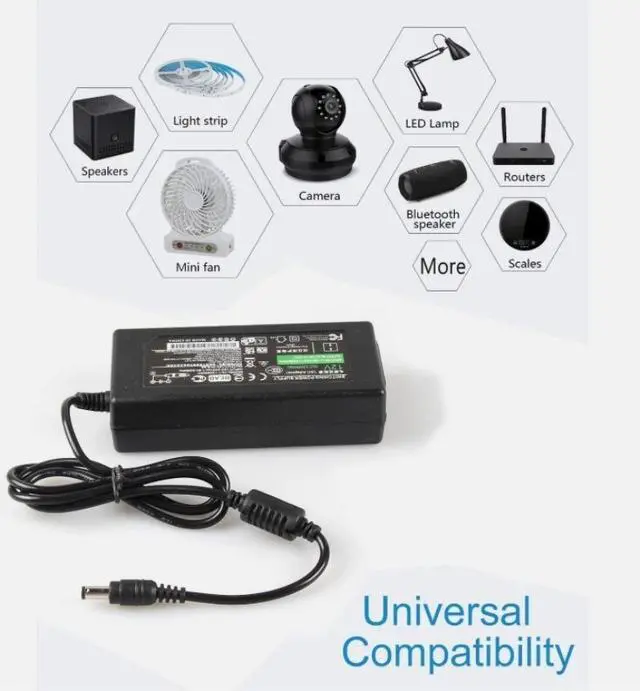 Alt view image 4 of 5 - 12V 5A 5 AMP 60W DC Power Supply Adapter Transformer LED Strip CCTV PC 5050