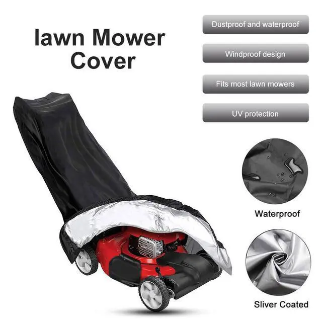 Alt view image 2 of 7 - Push Mower Universal Waterproof Lawn Mower Cover Heavy Duty UV Protector