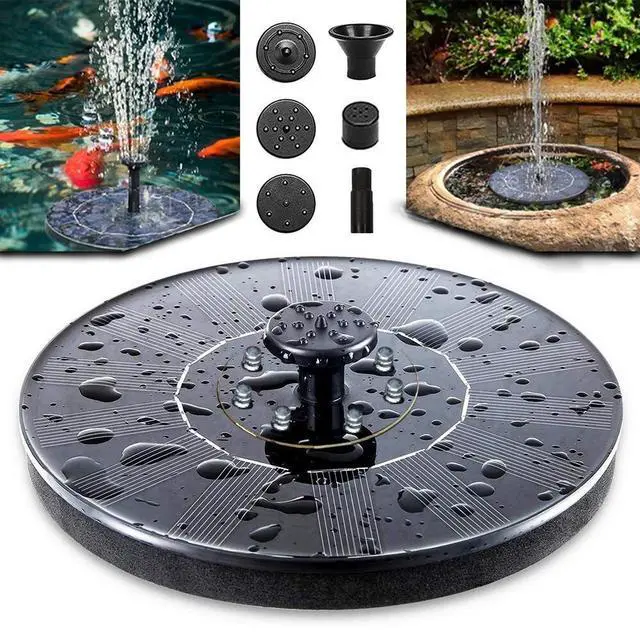 Main image of Solar Power Bird Bath Fountain Pump Upgrade 1.4W Solar Fountain With 4 Nozzle 16CM 6.3 Inch