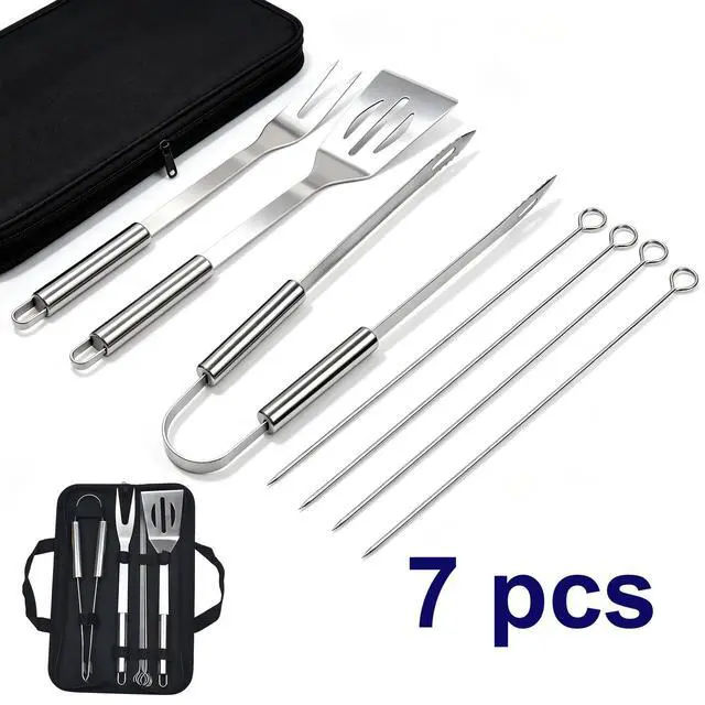 Alt view image 7 of 7 - 7/18/20PCS BBQ Tool Set Stainless Steel Outdoor Grill Utensil Cook Cutlery Kit Case 7PCS