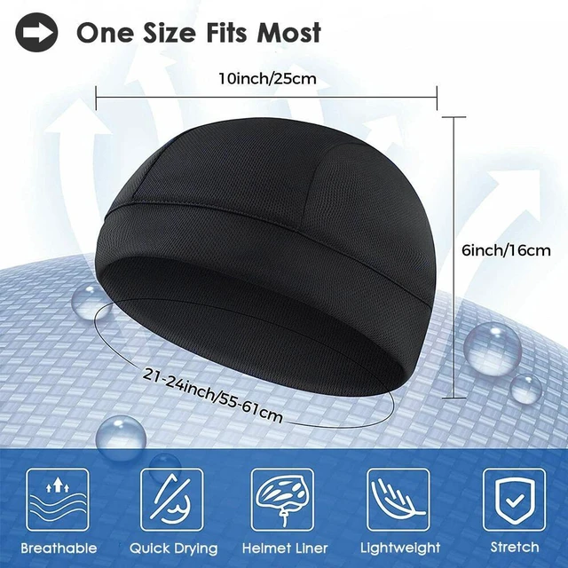 Alt view image 3 of 7 - Men Cooling Skull Cap Helmet Liner Summer Quick Drying Cycling Sports Beanie Hat Nylon Ice Silk-Black+Camouflage