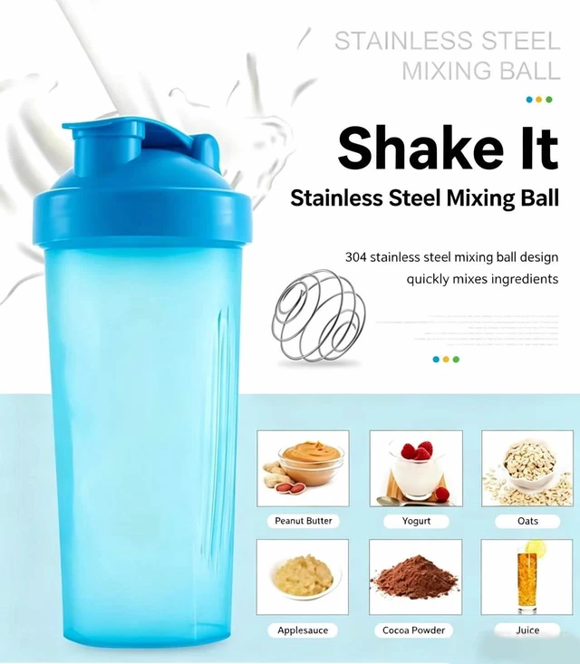 Alt view image 7 of 7 - 2PCS 20 oz Protein Shaker Bottles, Shaker Bottle with Wire Whisk Ball