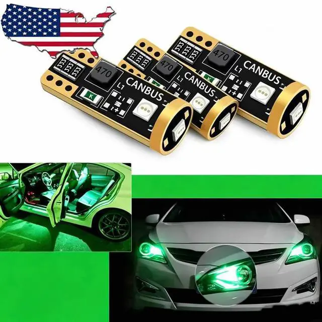 Main image of 3PCS T10 194 168 2825 W5W LED License Plate Lights Bulb White Red Amber Blue