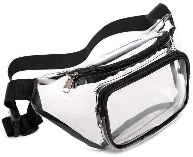 Alt view image 7 of 7 - Clear Fanny Pack Men Women Waist Pouch Belt Bag Outdoor Sports Stadium Security Black
