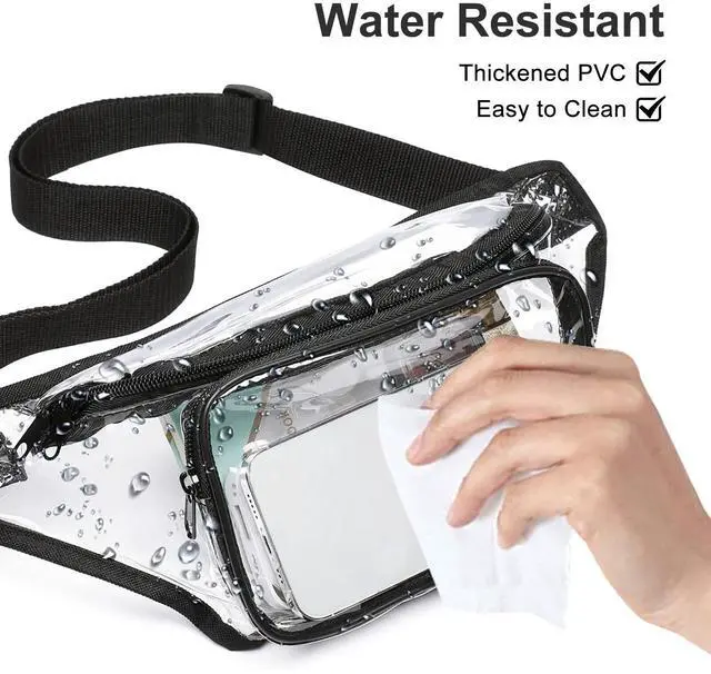 Alt view image 3 of 7 - Clear Fanny Pack Men Women Waist Pouch Belt Bag Outdoor Sports Stadium Security Pink