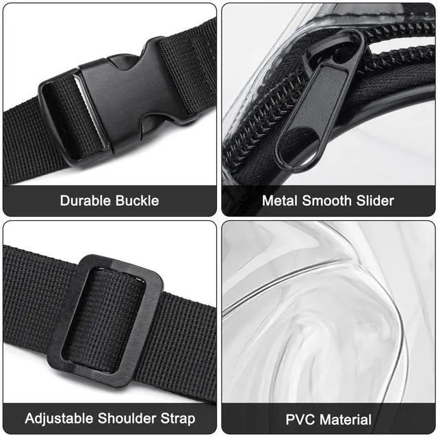 Alt view image 5 of 7 - Clear Fanny Pack Men Women Waist Pouch Belt Bag Outdoor Sports Stadium Security Pink