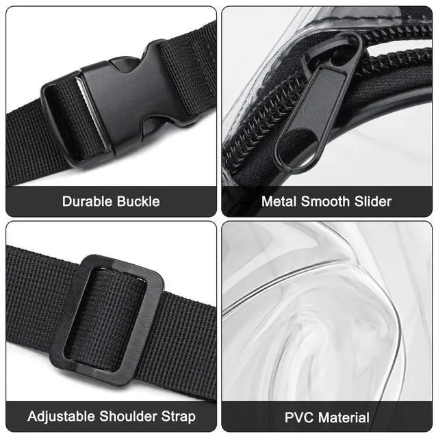 Alt view image 6 of 7 - Clear Fanny Pack Men Women Waist Pouch Belt Bag Outdoor Sports Stadium Security Blue