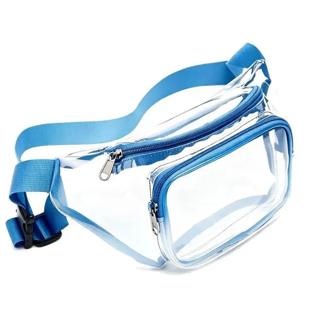 Alt view image 2 of 7 - Clear Fanny Pack Men Women Waist Pouch Belt Bag Outdoor Sports Stadium Security Blue