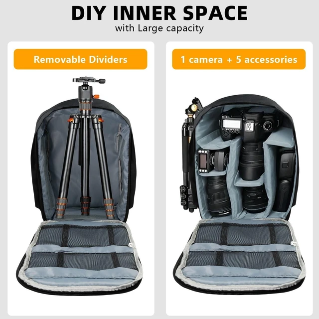 Alt view image 4 of 7 - Waterproof Camera Backpack for Canon, Nikon, and Sony DSLR Cameras