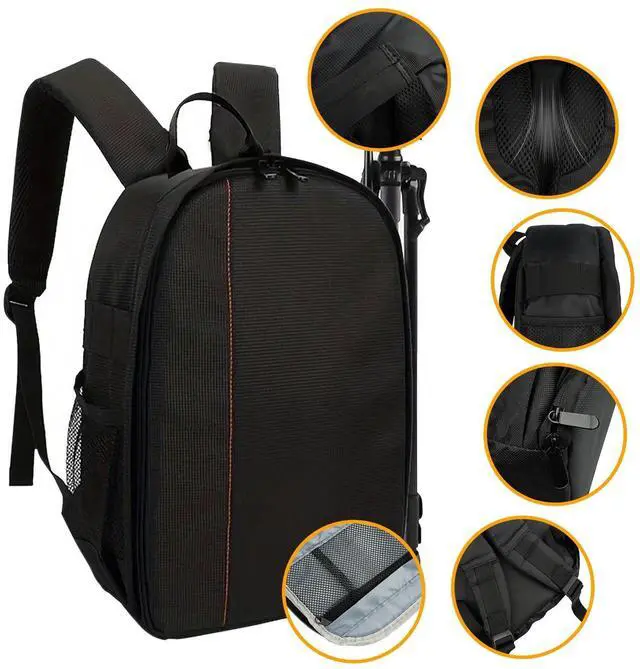 Alt view image 5 of 7 - Waterproof Camera Backpack for Canon, Nikon, and Sony DSLR Cameras Orange