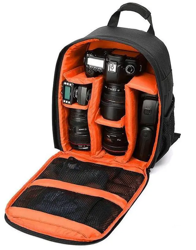 Alt view image 7 of 7 - Waterproof Camera Backpack for Canon, Nikon, and Sony DSLR Cameras Orange