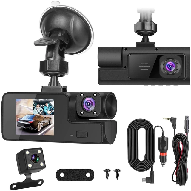 Main image of 1080P WiFi Car Dash Cam with 3 Channels Front Rear Inside View Dual Lens
