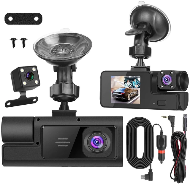 Alt view image 2 of 7 - 1080P WiFi Car Dash Cam with 3 Channels Front Rear Inside View Dual Lens