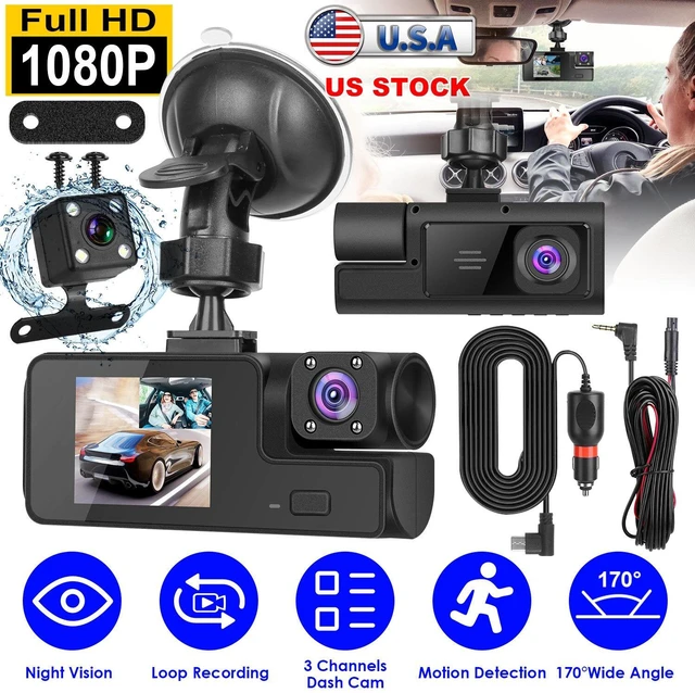 Alt view image 4 of 7 - 1080P WiFi Car Dash Cam with 3 Channels Front Rear Inside View Dual Lens