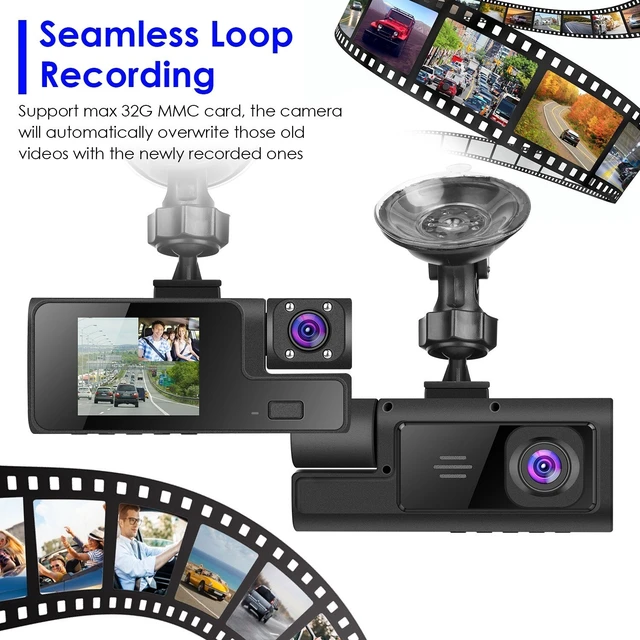 Alt view image 7 of 7 - 1080P WiFi Car Dash Cam with 3 Channels Front Rear Inside View Dual Lens