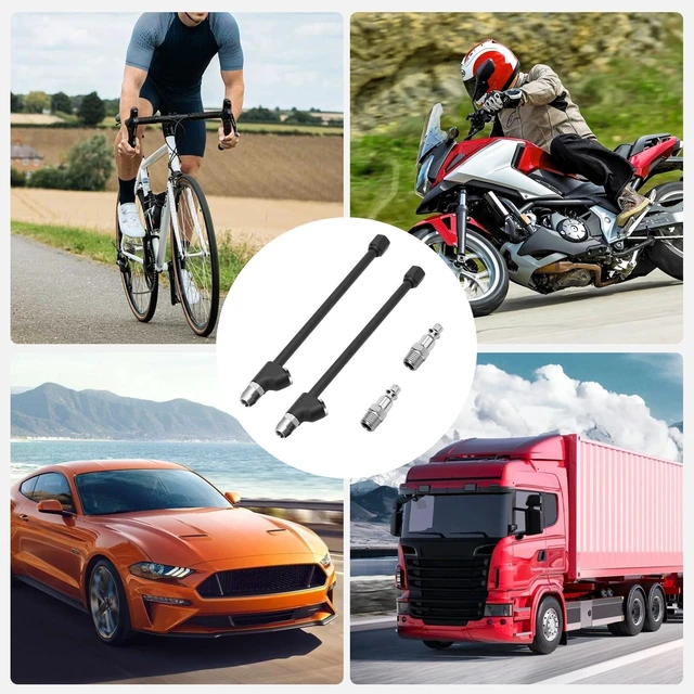 Alt view image 6 of 7 - 13in Extended Reach Dual Head Air Chuck Set Lock On Tire Inflator Car Truck 2PCS