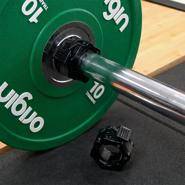 Alt view image 6 of 7 - Spinlock Barbell Collars Barbell/Dumbbell Clips Standard Bars Release Clamps 2"-Green x2+Pink x2