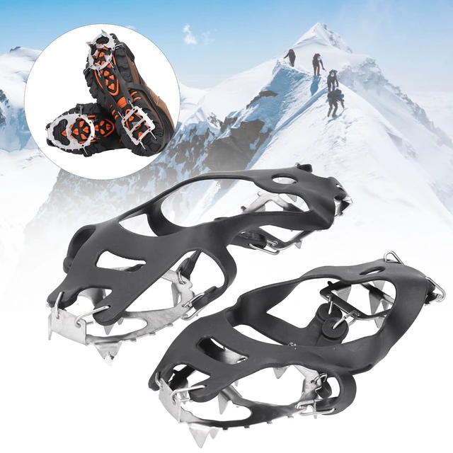 Alt view image 4 of 7 - 1 Pair 18 Teeth Crampons Fishing Snow Shoe Spiked Grips Cleats AntiSlip FF