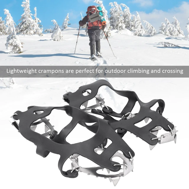 Alt view image 5 of 7 - 1 Pair 18 Teeth Crampons Fishing Snow Shoe Spiked Grips Cleats AntiSlip FF