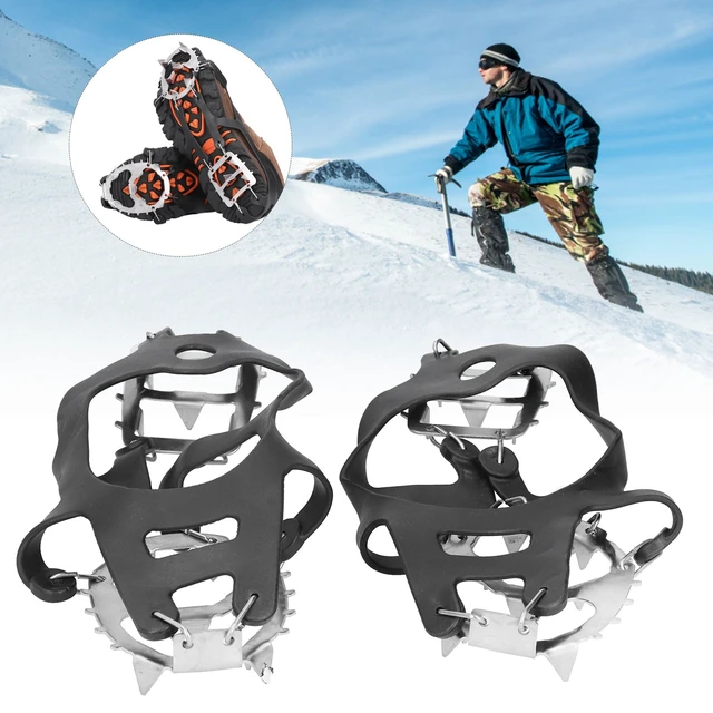 Alt view image 2 of 7 - 1 Pair 18 Teeth Crampons Fishing Snow Shoe Spiked Grips Cleats AntiSlip FF