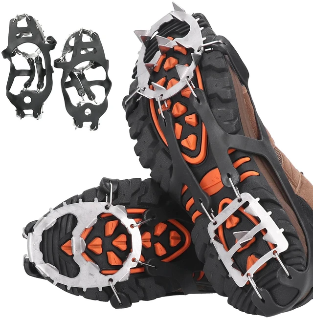 Main image of 1 Pair 18 Teeth Crampons Fishing Snow Shoe Spiked Grips Cleats AntiSlip FF