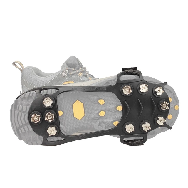 Alt view image 4 of 7 - Ice Snow Anti Slip Spikes Grips Grippers Crampons Cleats Hike Shoe Boot 11 Teeth