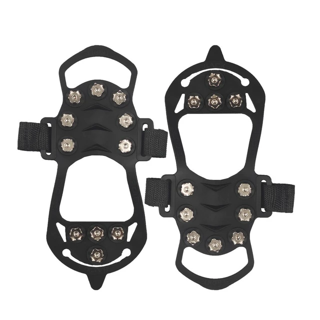 Alt view image 3 of 7 - Ice Snow Anti Slip Spikes Grips Grippers Crampons Cleats Hike Shoe Boot 11 Teeth