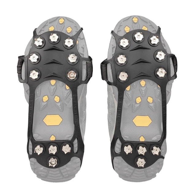 Alt view image 2 of 7 - Ice Snow Anti Slip Spikes Grips Grippers Crampons Cleats Hike Shoe Boot 11 Teeth