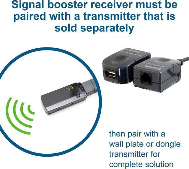 Alt view image 5 of 5 - C2G 29341 USB 1.1 Over Cat5 SuperBooster Extender Dongle Kit, TAA Compliant, Black