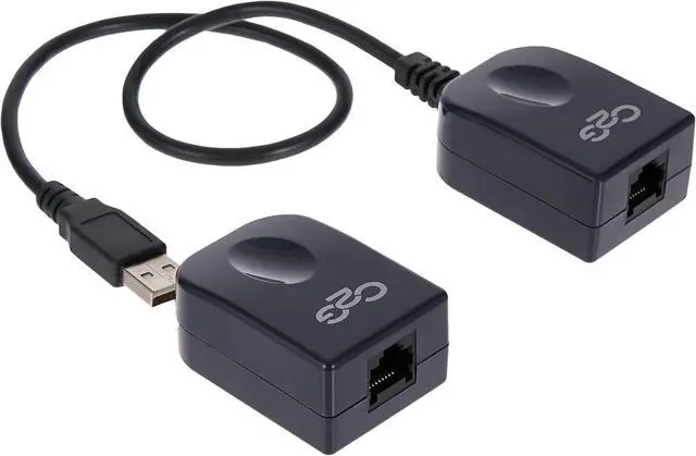 Main image of C2G 29341 USB 1.1 Over Cat5 SuperBooster Extender Dongle Kit, TAA Compliant, Black