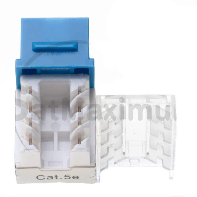 Alt view image 4 of 7 - Cat5e Keystone Ethernet Wall Jack Punch Down UTP 45-Degree (Easier Termination Than 90-Degree), RJ45 Slim Profile Speed Termination 45° Angled Blue (30 Pack)