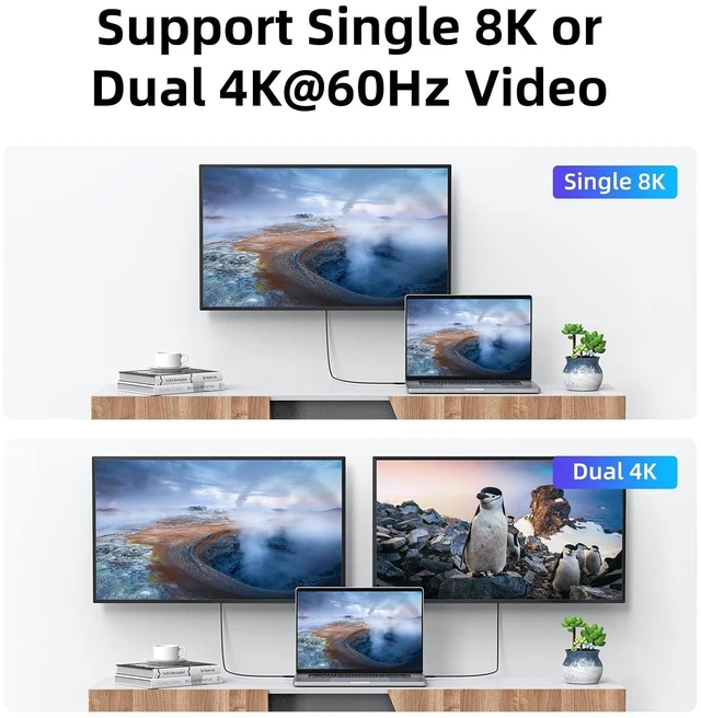 Alt view image 5 of 6 - USB4 Cable 40Gbps/100W/5A, Compatible with Thunderbolt 4 Cable 8K Display/40Gbps with New MacBook Pro, ThinkPad Yoga, Alienware 17 and More(8.3FT /2.5M)