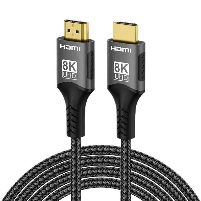 Alt view image 2 of 4 - 8K HDMI 2.1 Cable 4K@120Hz 8K@60Hz 48Gbps HDCP Ultra High Speed for Video Cable PC Projector HDTV 1m2m3m(Black-HDMI-8K60hz,1m)