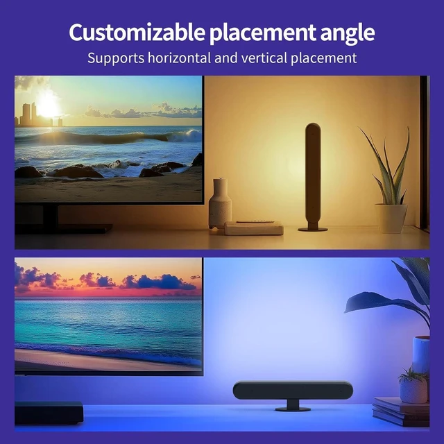 Alt view image 2 of 7 - Led Light Bar with Music Sync, RGB TV Backlight with App Control Multi-Scene and Color Change, USB Powered Ambient Lighting for Monitor,Gaming or Behind TV Light Accessories