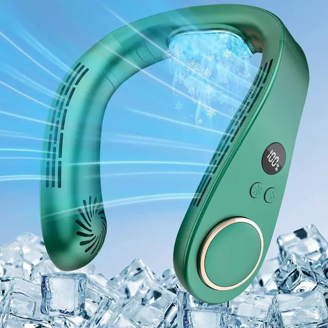 Main image of Neck Air Conditioner Portable,Battery Powered Air Conditioner,USB Fans for Cooling,Ventilador de Aire Frio,Personal Neck Fan,Mini Face Fan,Around the Neck Fan for Kids/Mom/Dad Dark Green