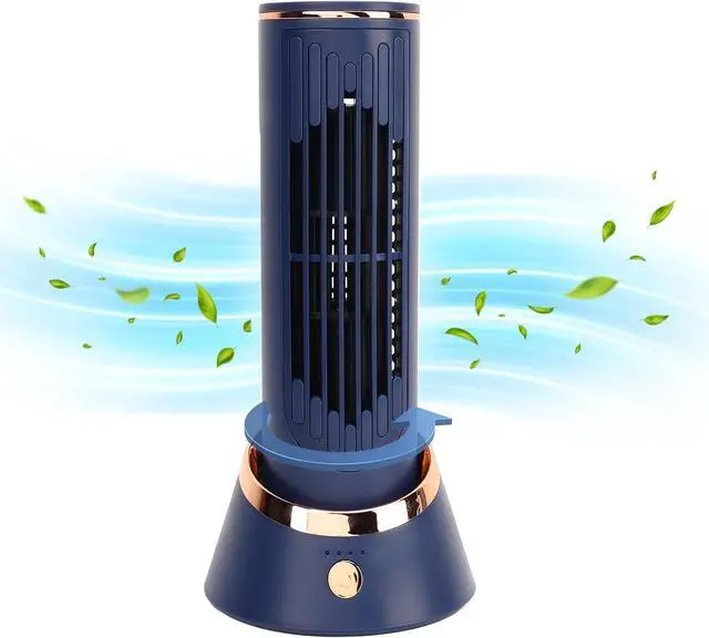 Main image of Tower Desk Fan, Quiet Portable Bladeless Fan with 3 Speeds, 120° Oscillating, Unique Airflow, 4000mAh Electric Standing Table Fan, for Home Office Bedroom