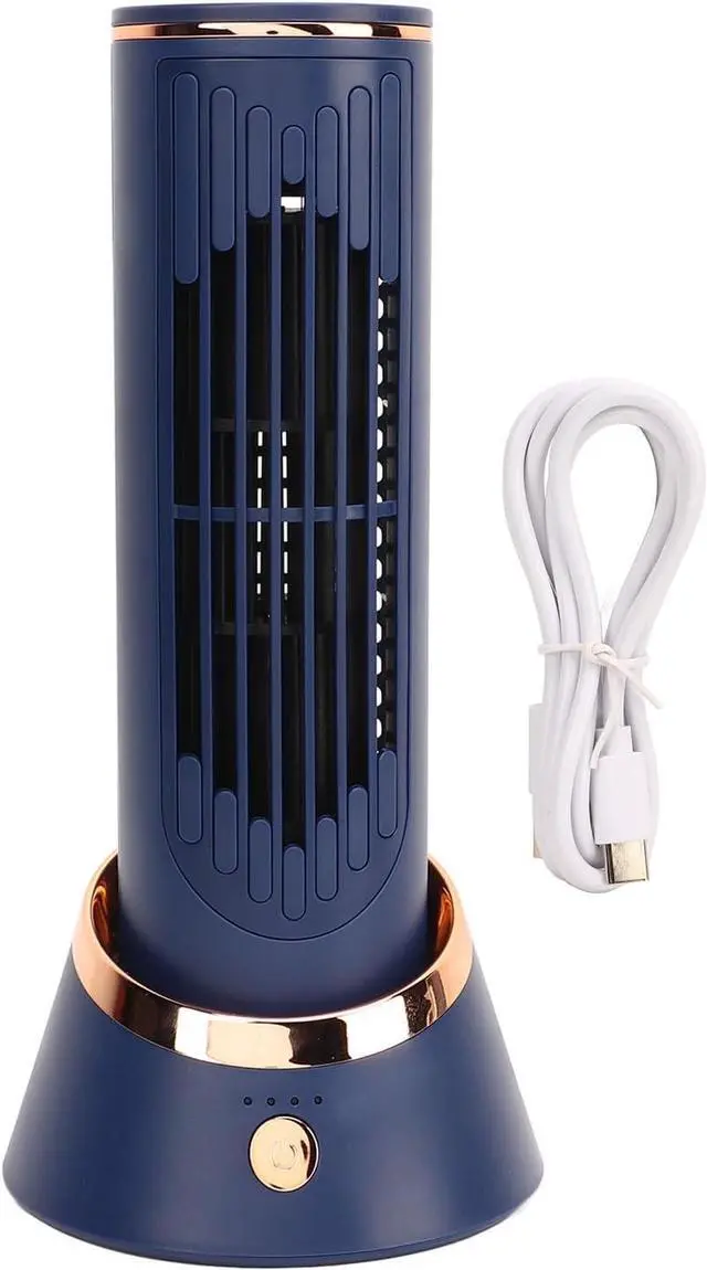Alt view image 7 of 7 - Tower Desk Fan, Quiet Portable Bladeless Fan with 3 Speeds, 120° Oscillating, Unique Airflow, 4000mAh Electric Standing Table Fan, for Home Office Bedroom
