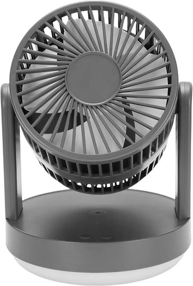 Alt view image 6 of 7 - Rechargeable Desk Fan 3 Speeds Table Fan with Night Light for Bedroom, Polymer Li Battery 3.28x3.28x7.28in (Dark Gray)