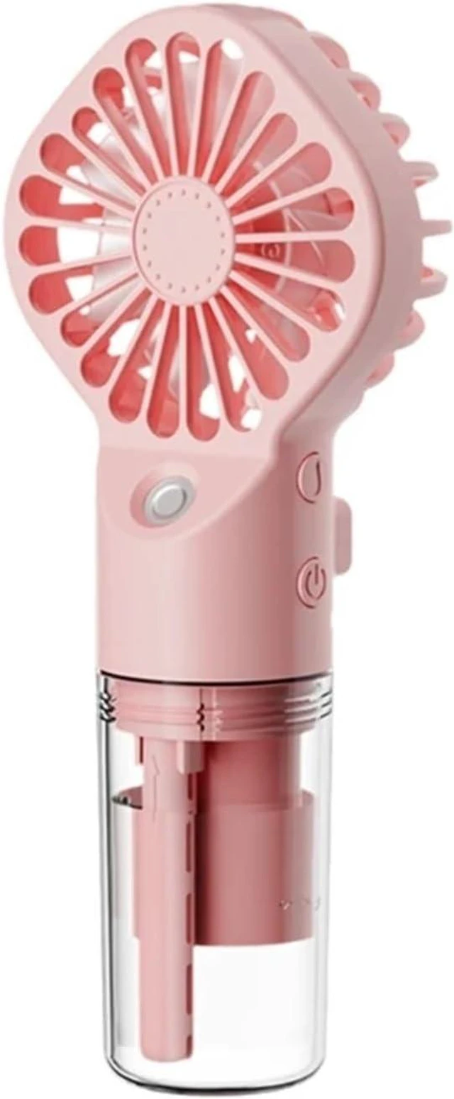 Main image of Portable Water Mist Fan USB Rechargeable Handheld Mini Quiet Cooling For Home Commutes Travel Office(Pink)