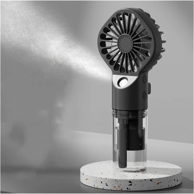 Alt view image 4 of 6 - Portable Water Mist Fan USB Rechargeable Handheld Mini Quiet Cooling For Home Commutes Travel Office(Pink)