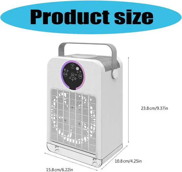 Alt view image 4 of 7 - Evaporative Air Conditioning USB Operated 700ML Tanks Quiet Desktop Fan Perfect for Limited Zones Quiet Air Conditioning Fan