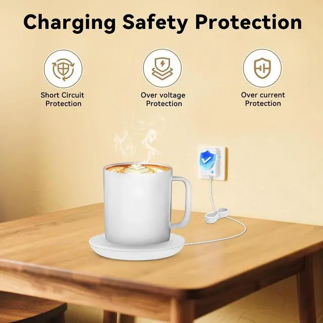 Alt view image 3 of 7 - Replacement Charging Coaster 2 for Temperature Control Smart Mug 2,Mug1,Cisain Mug Power Cord Compatible with Em/BER Smart Cups (White)