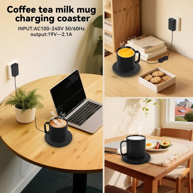 Alt view image 4 of 7 - Replacement Charging Coaster 2 for Temperature Control Smart Mug 2,Mug1,Cisain Mug Power Cord Compatible with Em/BER Smart Cups (Black)