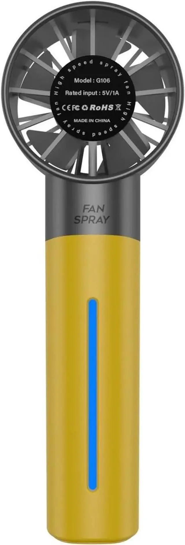 Main image of Handheld Fan, Handheld Small Fan Spray Mini Water Replenishing Outdoor,for Outdoors/Travel/Camping(Yellow)