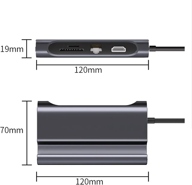 Alt view image 2 of 7 - 8-Port Expansion Dock, Multi-Function Computer USB HD HUB Hub, Convert Mobile Phone Type C Expansion Dock