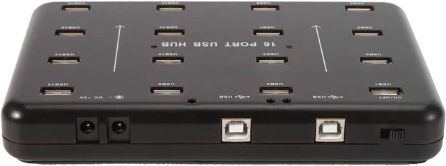 Alt view image 7 of 7 - 16 Port Industrial USB 20 Hub Ultra High Speed 480Mbps Data Transfer with LED Indicators for Batch Processing Testing and Mass Production Workstations
