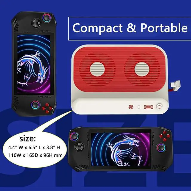 Alt view image 6 of 7 - 8-in-1 Docking Station for Steam/Switch/ROG Ally/MSI Claw/Legion Go, Dual Cooling Fan Steam Deck Dock with HDMI 4K@60Hz, 1000Mbps Ethernet, USB-A 3.0 and 100W Charge