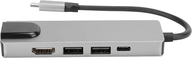 Alt view image 5 of 7 - 5 in 1 Type C Hub to A, USB C Hub with 4K, 100M Ethernet RJ45 Port, 2 USB Ports, Fast Charging Type C Port, Aluminum y Multi Port A for Laptop Phone TV