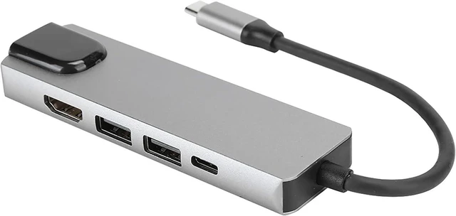 Alt view image 7 of 7 - 5 in 1 Type C Hub to A, USB C Hub with 4K, 100M Ethernet RJ45 Port, 2 USB Ports, Fast Charging Type C Port, Aluminum y Multi Port A for Laptop Phone TV