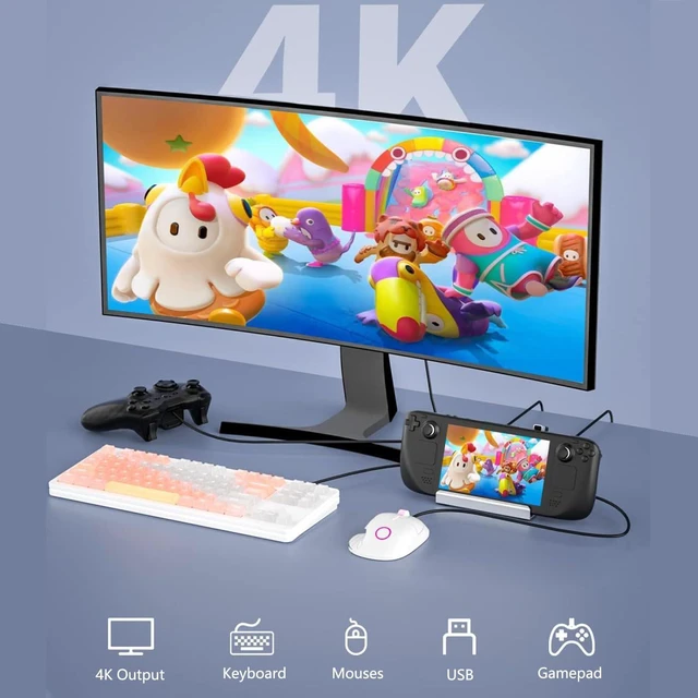 Alt view image 4 of 7 - Docking Station for Steam Deck/ROG Ally/MSI Claw/Legion Go, 6 in 1 Dock with HDMI 4K@60Hz, 100Mbps Ethernet, Triple USB-A and 100W